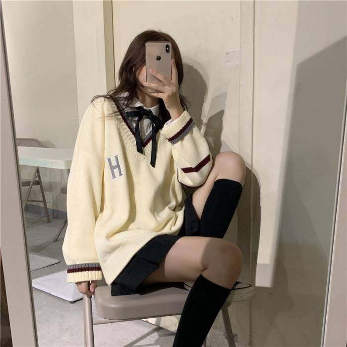 冬季日系毛衣衬衫搭配短裙jk制服学生学院风软妹甜美可爱套装裙女