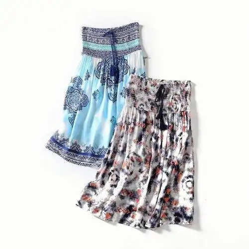 19民族风吊带蕾丝碎花裙