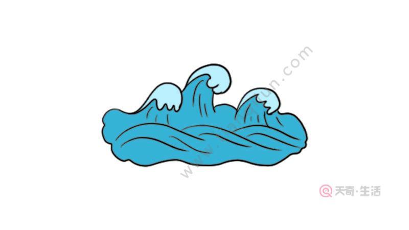 游泳池简笔画简单又漂亮彩色 - 水彩迷汹涌澎湃的潮水简笔画简单的