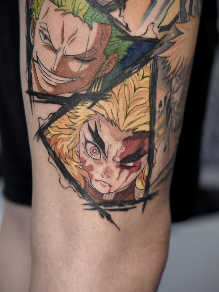 鬼灭之刃炎柱_纹身图案手稿图片_hammer的纹身作品集