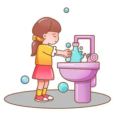 卡通洗手疫情爱护卫生插画素材png