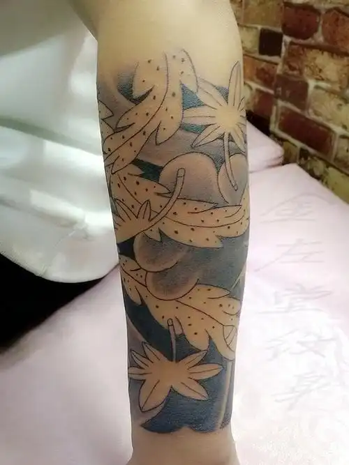 半臂枫叶凤凰纹身遮盖疤痕金左堂纹身河南安阳tattoo|手工艺|其他手