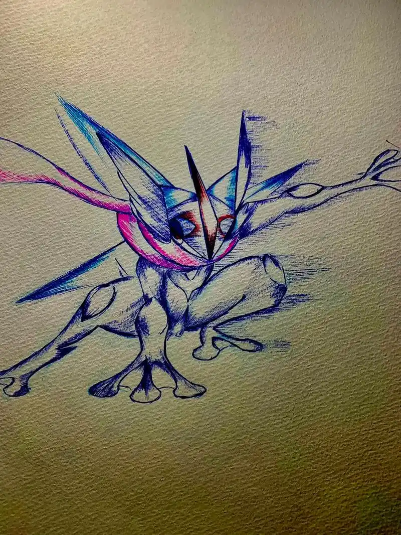 简笔画 #同人 #神奇宝贝 #宝可梦 #甲贺忍蛙 完成 装 - 抖音