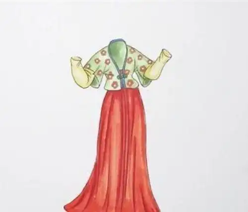 古装漂亮裙子简笔画教程古代衣服连衣裙简笔画怎么画