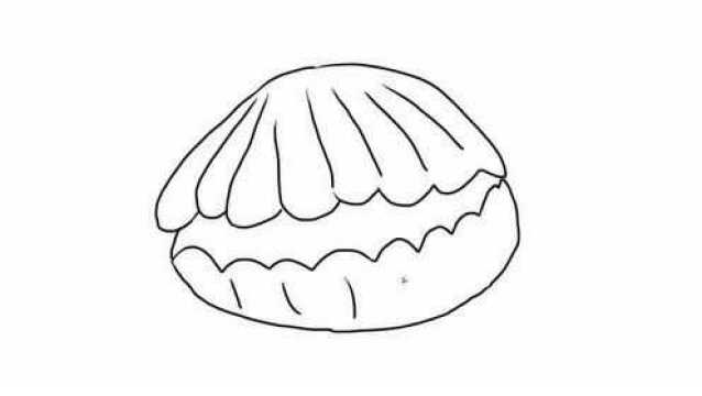 含着珍珠的河蚌幼儿亲子简笔画
