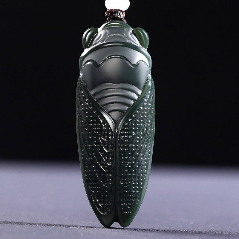 和田一鸣惊人玉坠真品青玉金蝉吊坠男士女士玉石颈饰