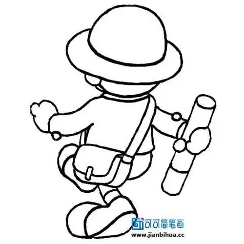 小男孩背影简笔画 小男孩背影简笔画图片大全