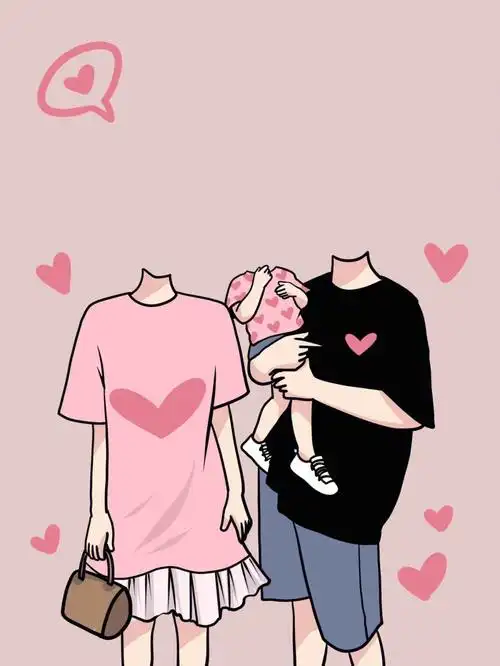 一家三口抠图素材父亲节抠图父亲节快乐