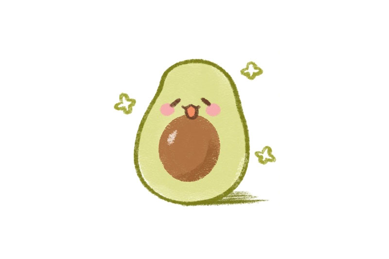 可爱水果简笔画大全牛油果怎么画