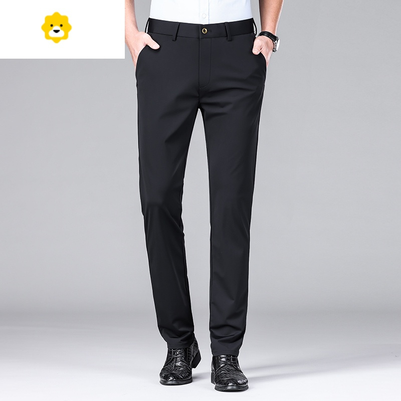 fish basket高端冰丝休闲裤男夏季薄款高弹力垂感免烫西裤男士商务