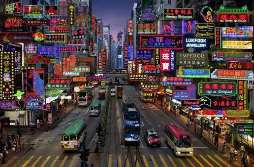 在香港街道上的熠熠灯火,霓虹光里的遐想与浪漫