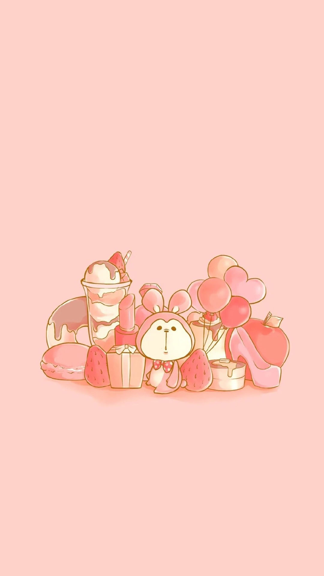 粉色系少女心可爱卡通图片手机壁纸