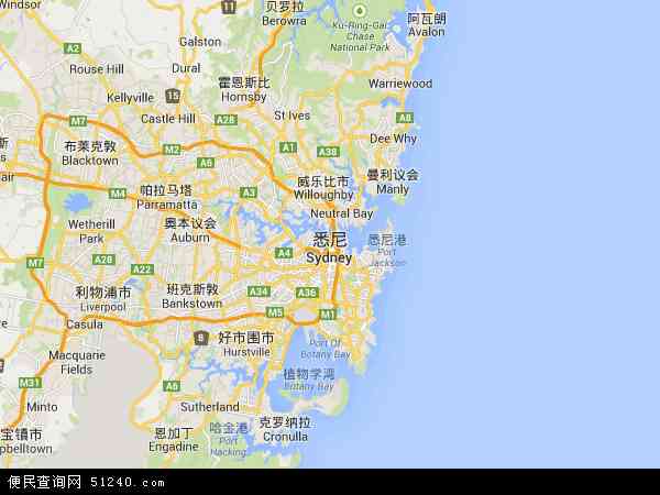 悉尼地图 - 悉尼电子地图 - 悉尼高清地图 - 2021年悉尼地图