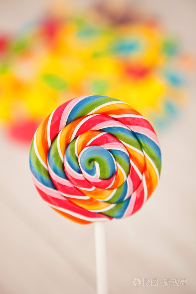 与许多颜色好圆棒棒糖