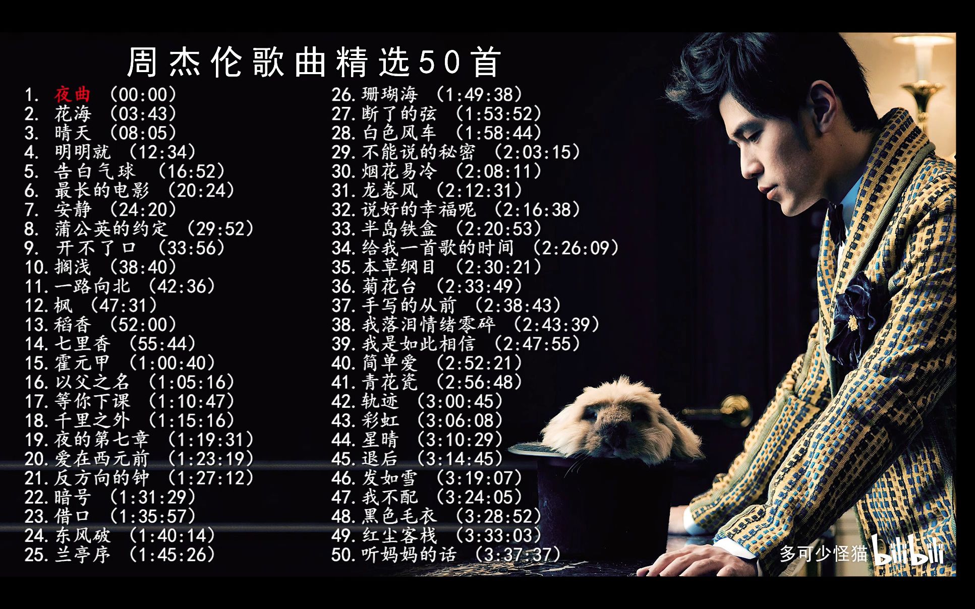 【周杰伦歌曲精选50首】周杰伦经典高音质歌单合集 听歌_哔哩哔哩