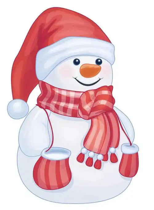 圣诞背景下的矢量雪人