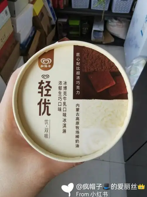 和路雪轻优浓郁生巧冰博克牛乳口味冰淇淋