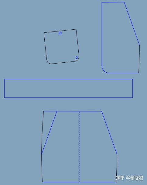 男装图纸男士休闲短裤制版纸样分享