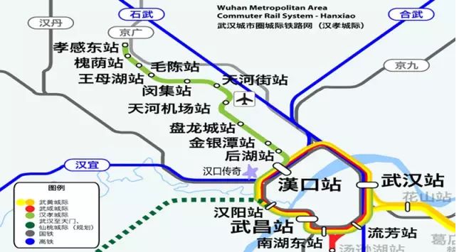 汉孝城际铁路线路图一览图