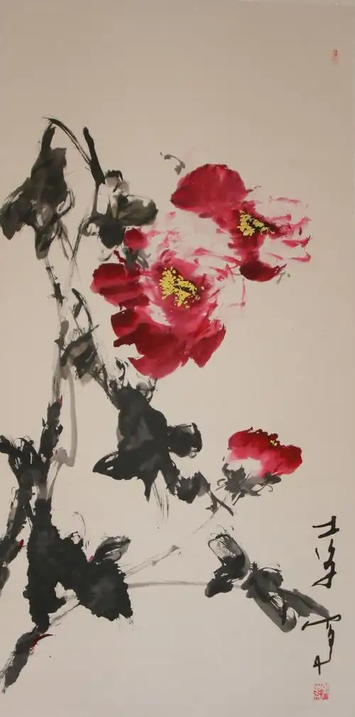 张志文的大写意牡丹图片