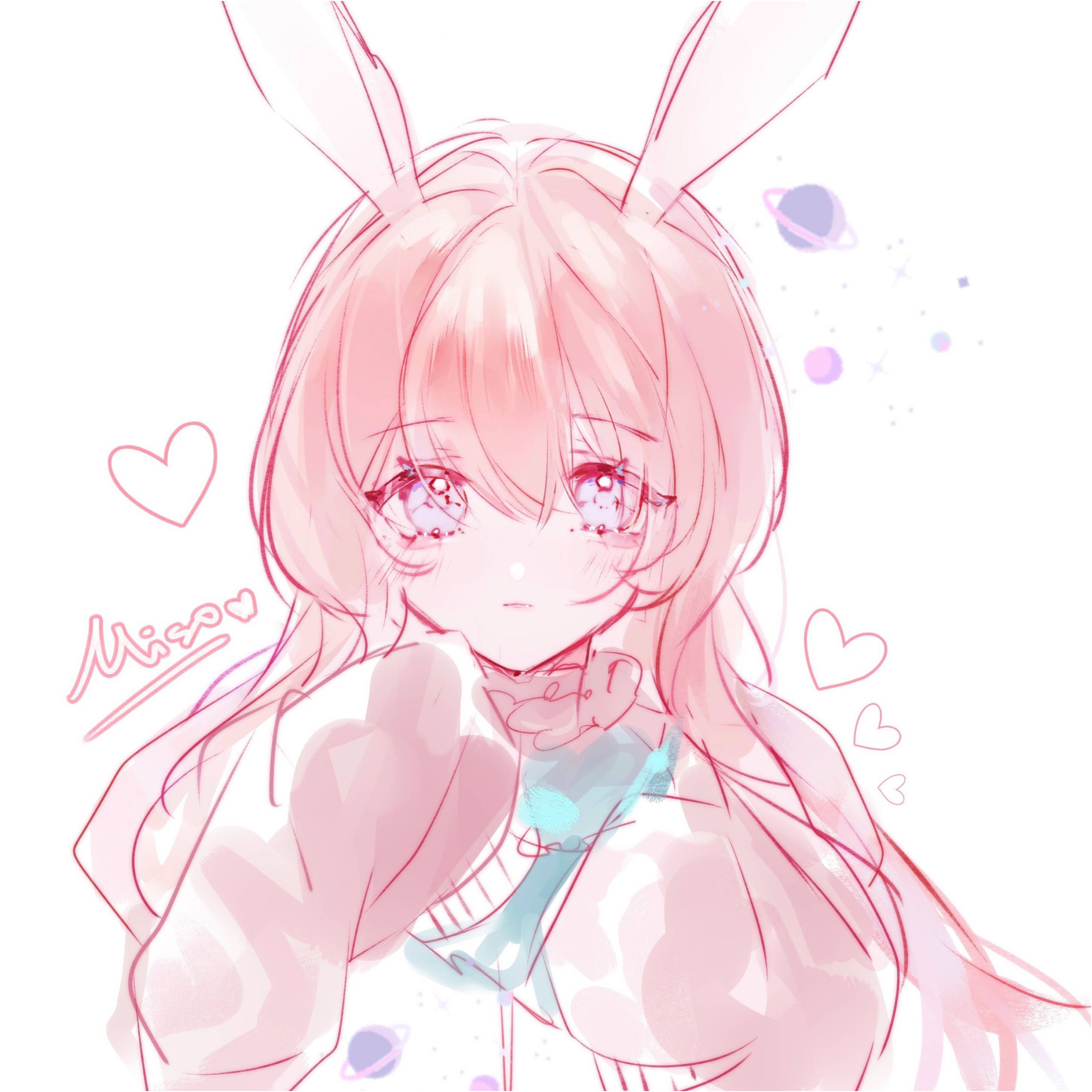 画师:misononeko #兔耳# #头像# #动漫美女