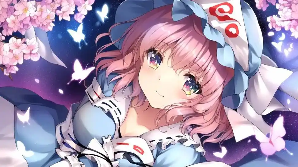 东方project—西行寺幽幽子.#壁纸 #壁纸分享 #动漫 - 抖音