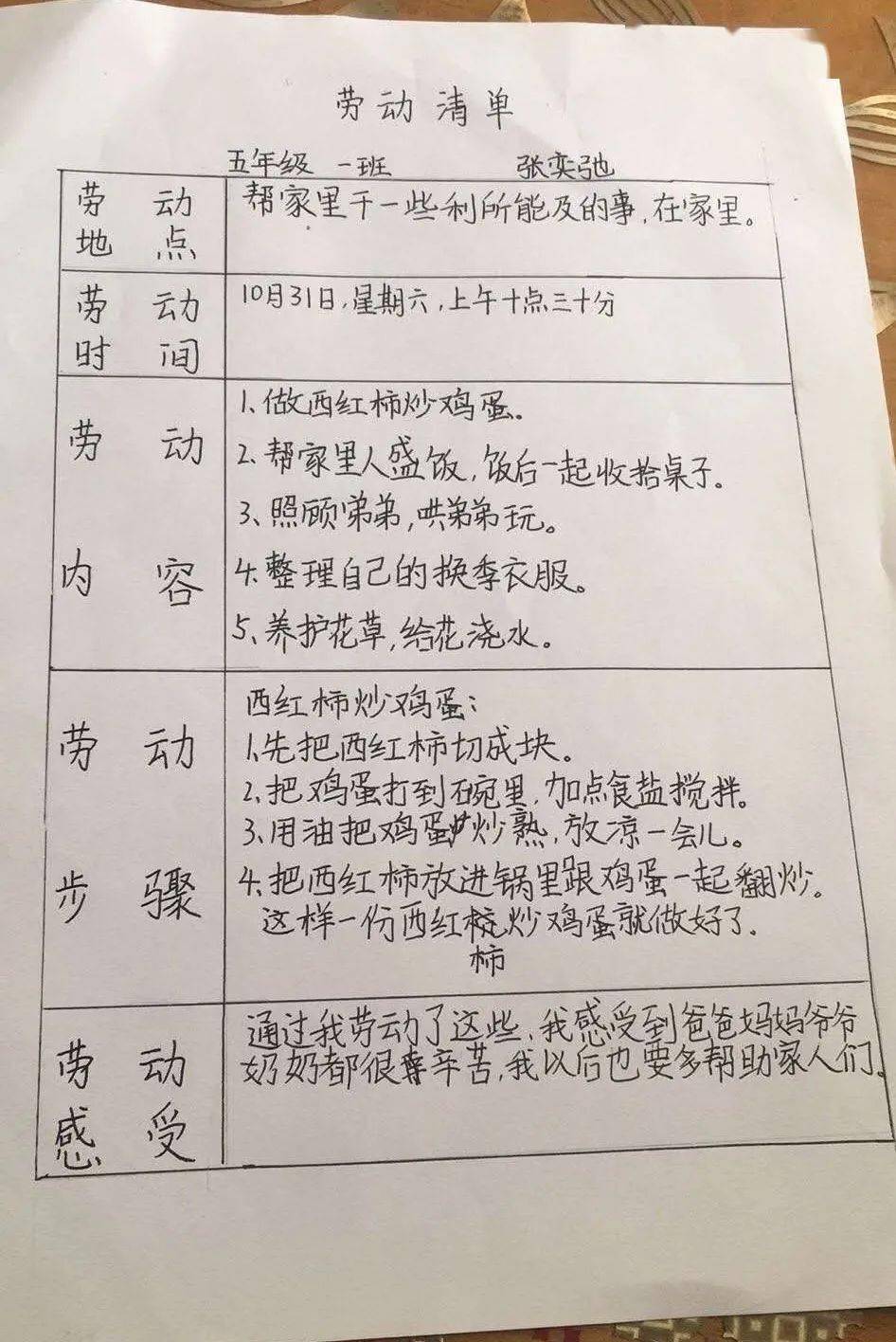 教师与家长指导学生制定劳动计划,罗列劳动清单,用计划督促学生劳动