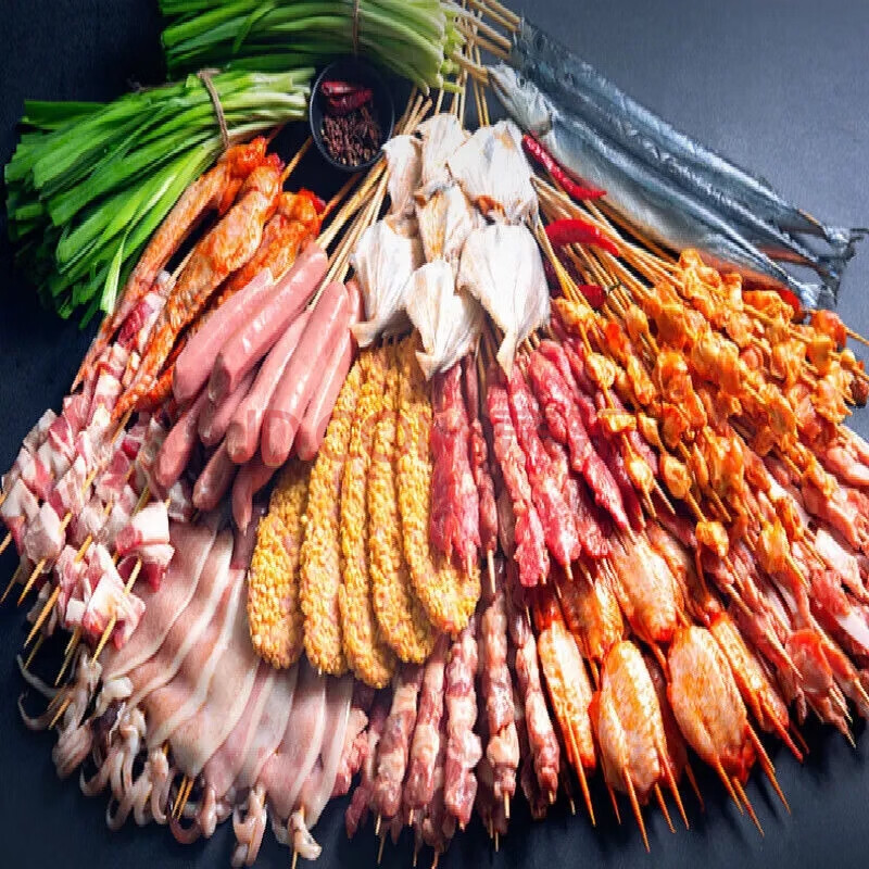 猪肉串羊肉串烤肉串烧烤串烤翅串鱿鱼串冷冻半成品烧烤食材 网红小串