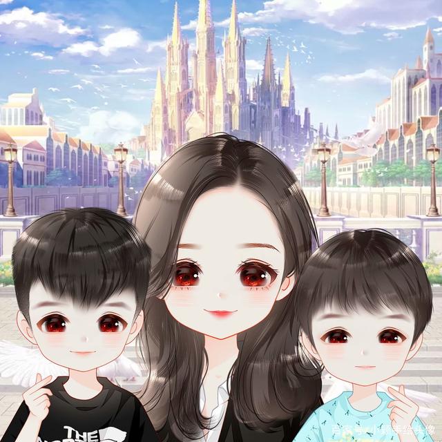 特别亲子照,一家三口,四口微信头像,温馨幸福