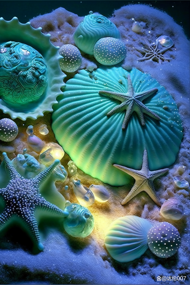 小男孩将贝壳一个地放进袋子里,装了满满一袋子.