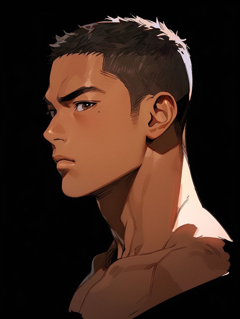 高质量寸头男生头像 13 魔法 buzz cut, 23 years old handsome guy