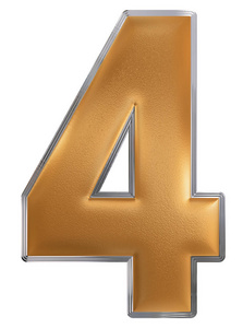 数字四数字 4,四,白色背景,3d 渲染上孤立照片