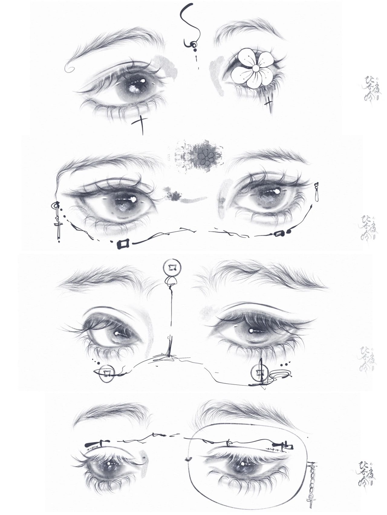 古风眼睛步骤分享10,画多都不好意思发了