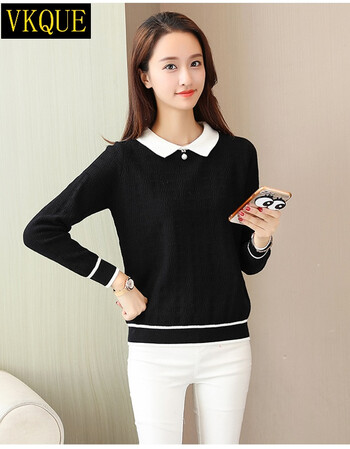 秋冬甜美高中少女学生打底衫线衣 黑色 均码