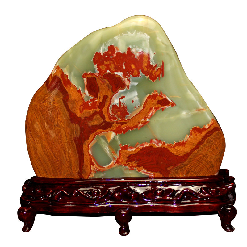 天然石头靠山玄关镇桌面办公室客厅古青石客厅观赏摆件