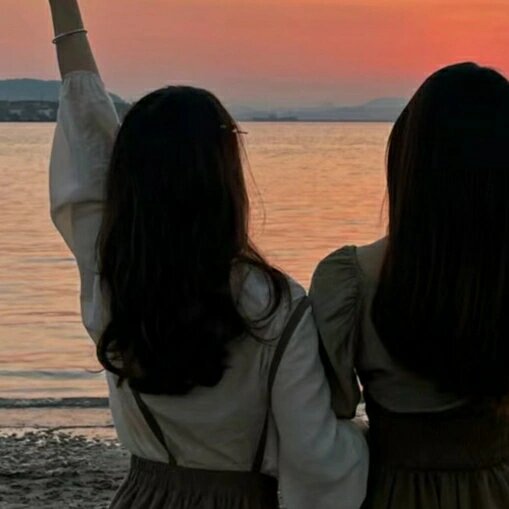 真人海边人落闺蜜头像