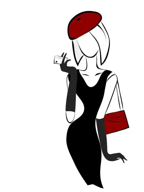 水彩美女肖像图片素材-时尚美女插图插画素材-jpg图片格式-macw下载站