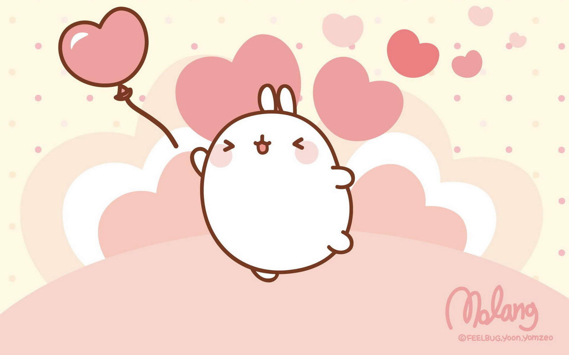 韩国可爱molang兔电脑壁纸高清大图预览1920x1200_卡通动漫下载_美桌