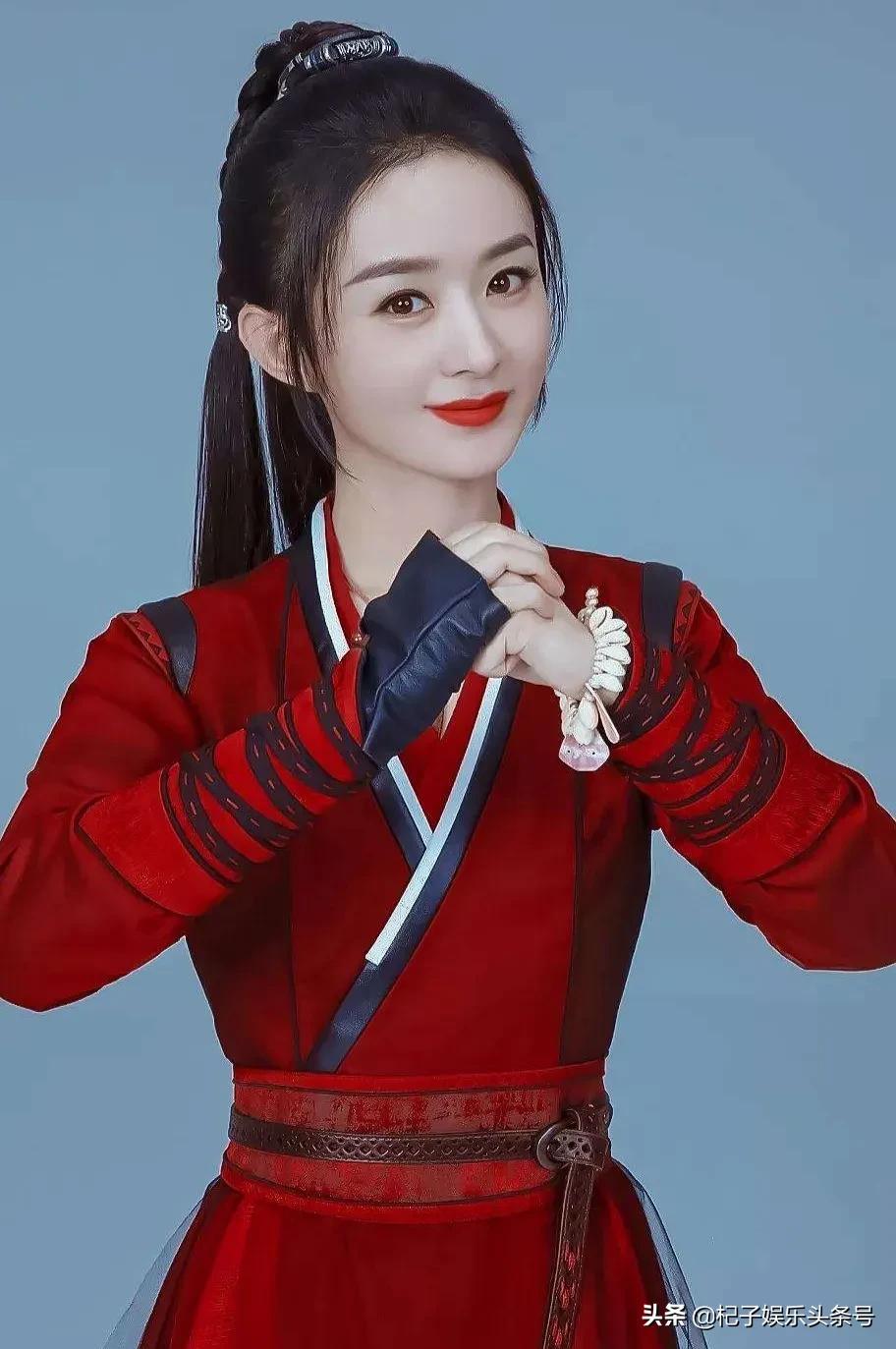 赵丽颖红衣造型合集:看惯了她平日的素雅风格,没想到红衣这么美_电视