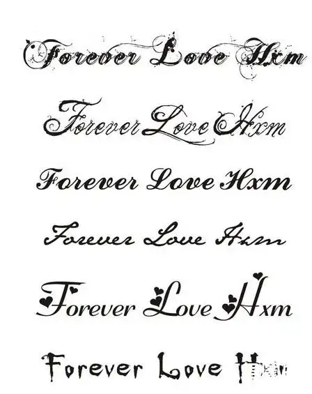 不一样的风格英文字体设计纹身素材英文大写字母艺术风格纹身字体专题