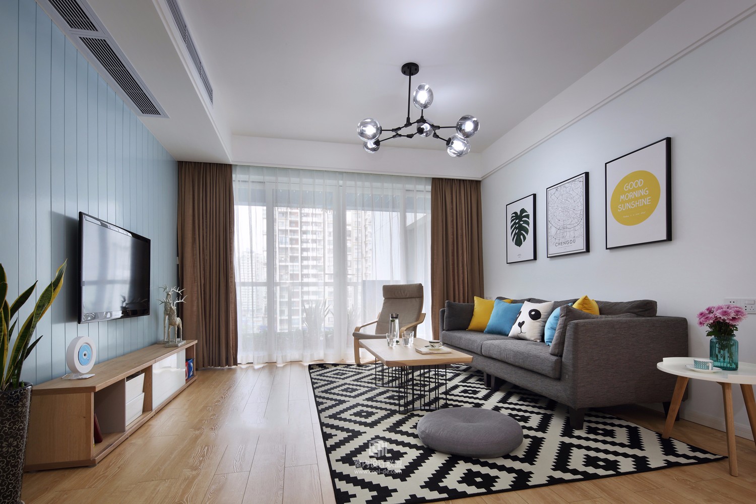 100平北欧风客厅装修效果图