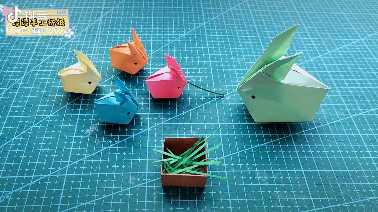 萌萌哒吹气小兔子手工折纸视频教程方法简单可可爱爱折纸教程