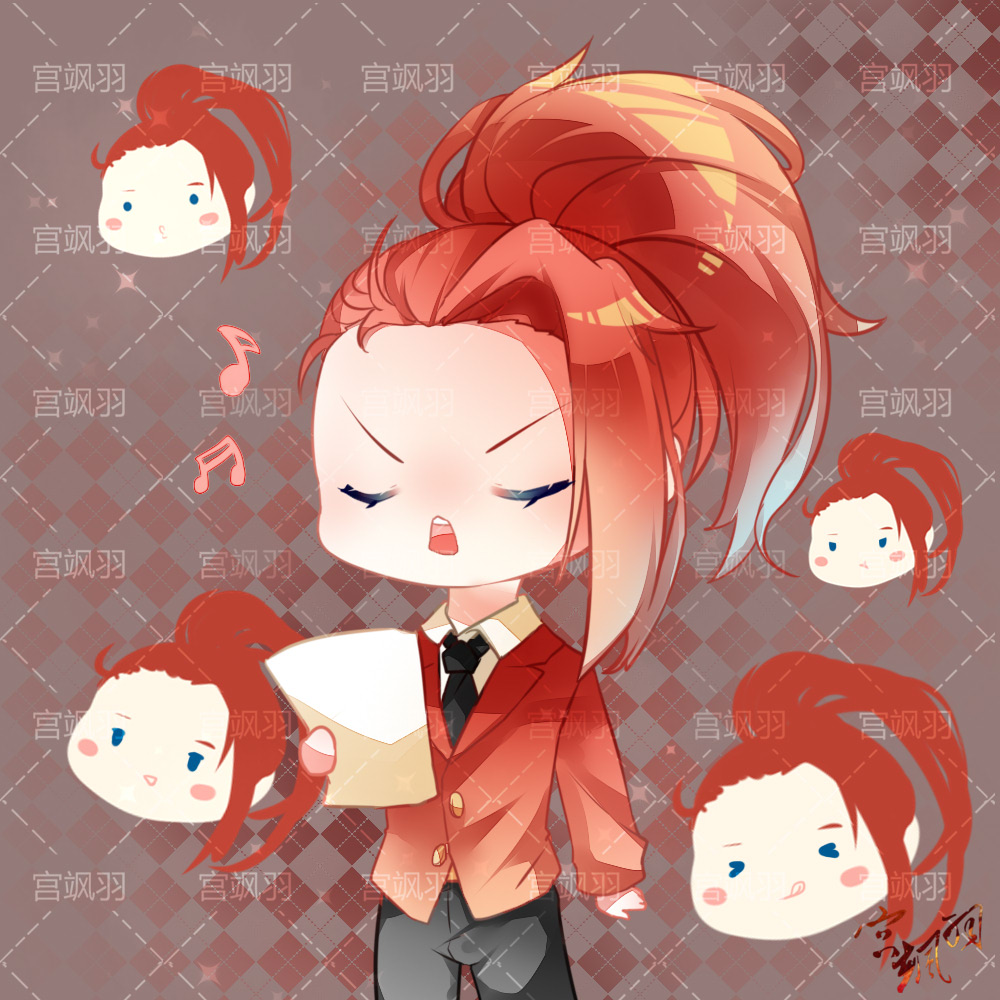 【同人绘画】在演出前认真练习的韩信超可爱q版头像