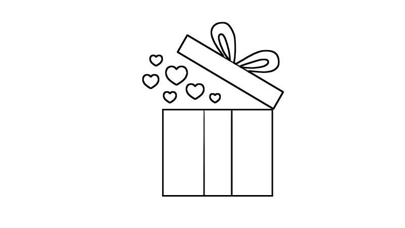 礼物正面的简笔画
