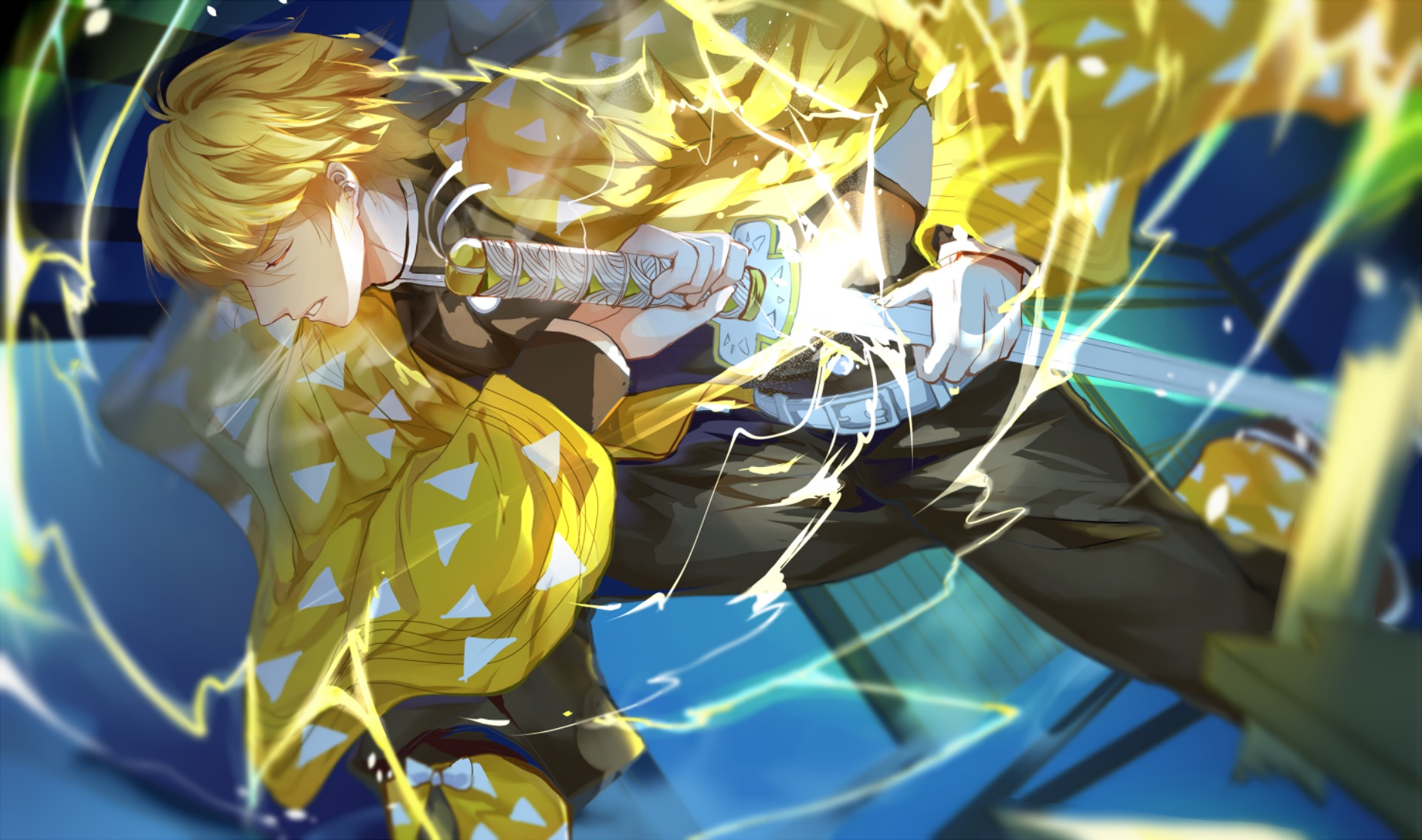 鬼灭之刃我妻善逸角色电脑壁纸_鬼灭之刃我妻善逸电脑桌面汇总_三千图