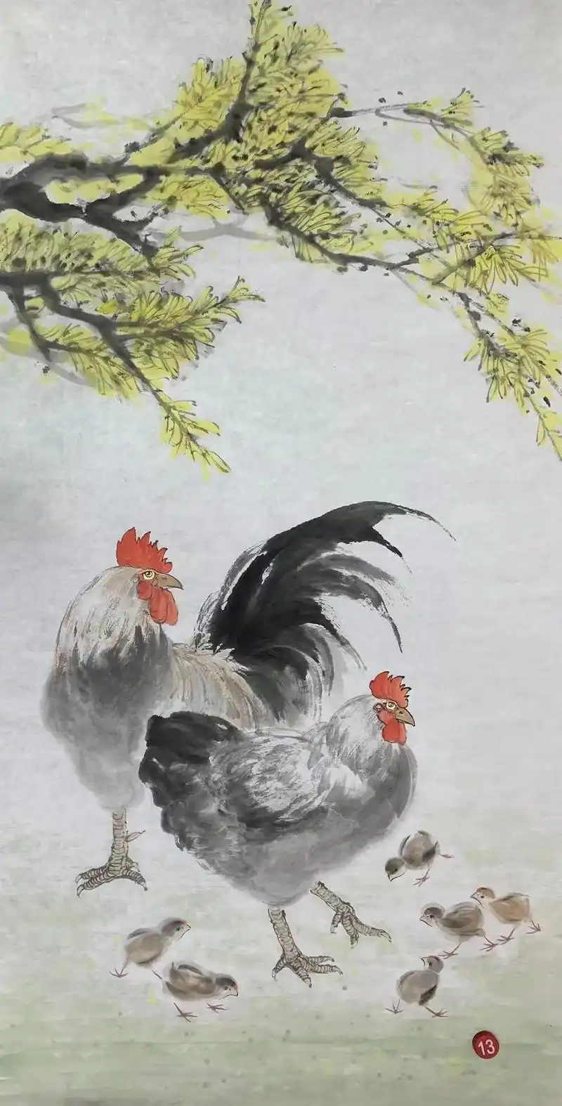 花鸟画 #国画鸡 - 抖音