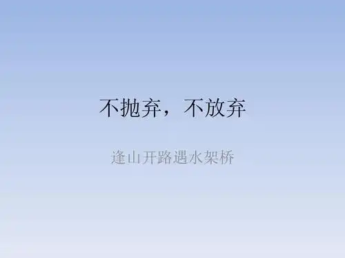 不抛弃,不放弃ppt