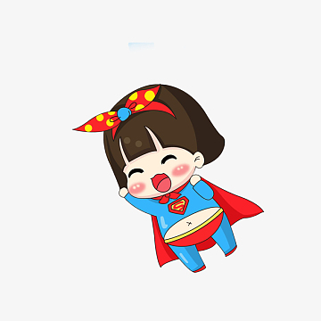 卡通q版可爱飞行女超人素材