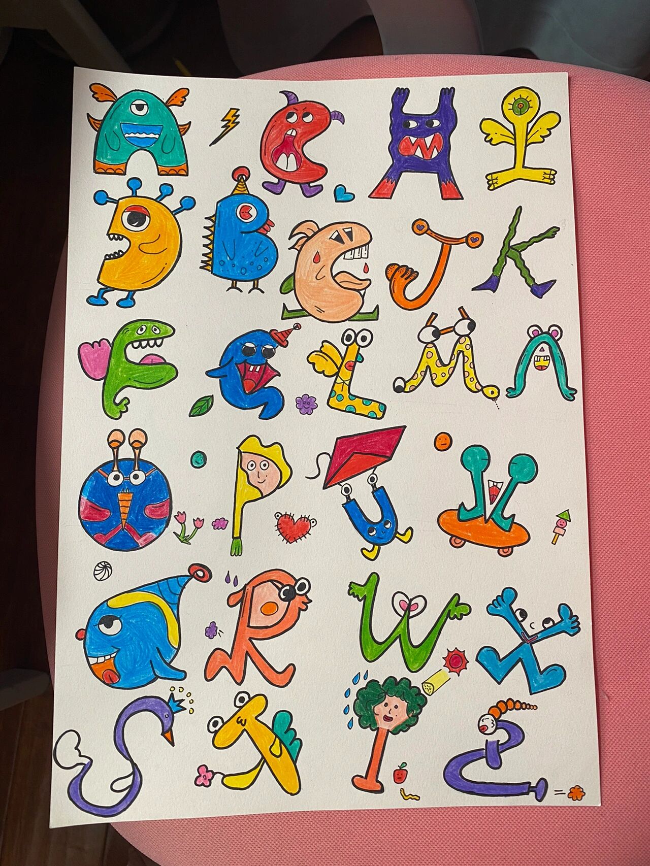 三年级英语「创意字母画」