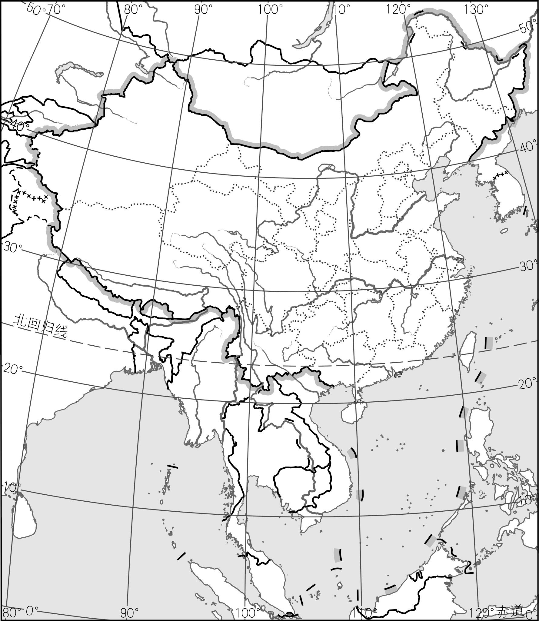 97中国地理空白填图